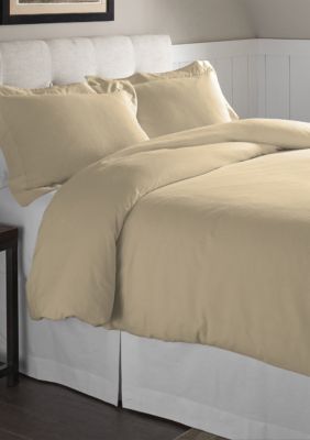 Pointehaven Superior Weight Cotton Flannel Duvet Set, Yellow, Twin