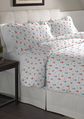 Pointehaven Superior Weight Cotton Flannel Duvet Set, White, King