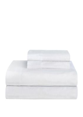 Pointehaven Heavy Weight Cotton Flannel Sheet Set, White, Full