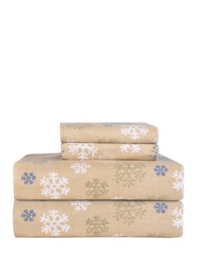 Pointehaven Heavy Weight Cotton Flannel Sheet Set, Brown, King
