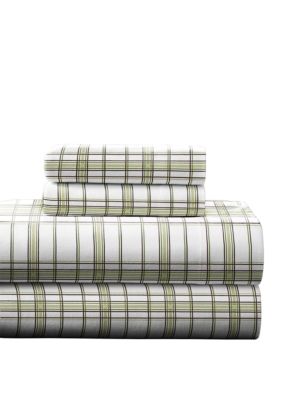 Pointehaven Heavy Weight Cotton Flannel Sheet Set, Green, Twin