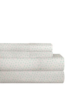 Pointehaven 200 Thread Count Percale Cotton Sheet Set, Blue, Full -  0810001150556