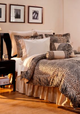 BLACK WHITE SAFARI ZEBRA KINGDOM 6-8pc Comforter Set  King Queen Full Twin Sizes 