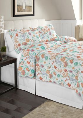 Pointehaven Celeste Home Velvet Soft Luxury Cotton Flannel Duvet Set, Orange, King
