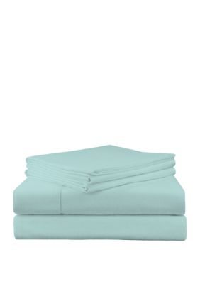 Pointehaven Super Heavy Weight Cotton Sheet Set, Turquoise, California King