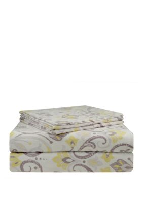 Pointehaven Super Heavy Weight Cotton Sheet Set, Yellow, King