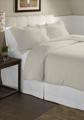 Pointehaven Super Heavy Weight Cotton Duvet Set, Grey, Twin