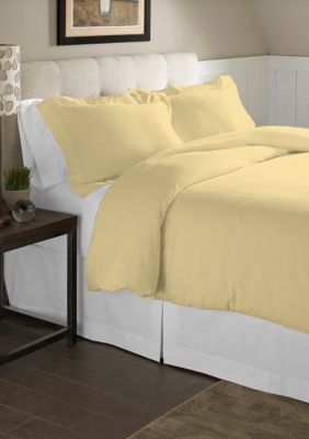 Pointehaven Super Heavy Weight Cotton Duvet Set, Yellow, Full/Queen