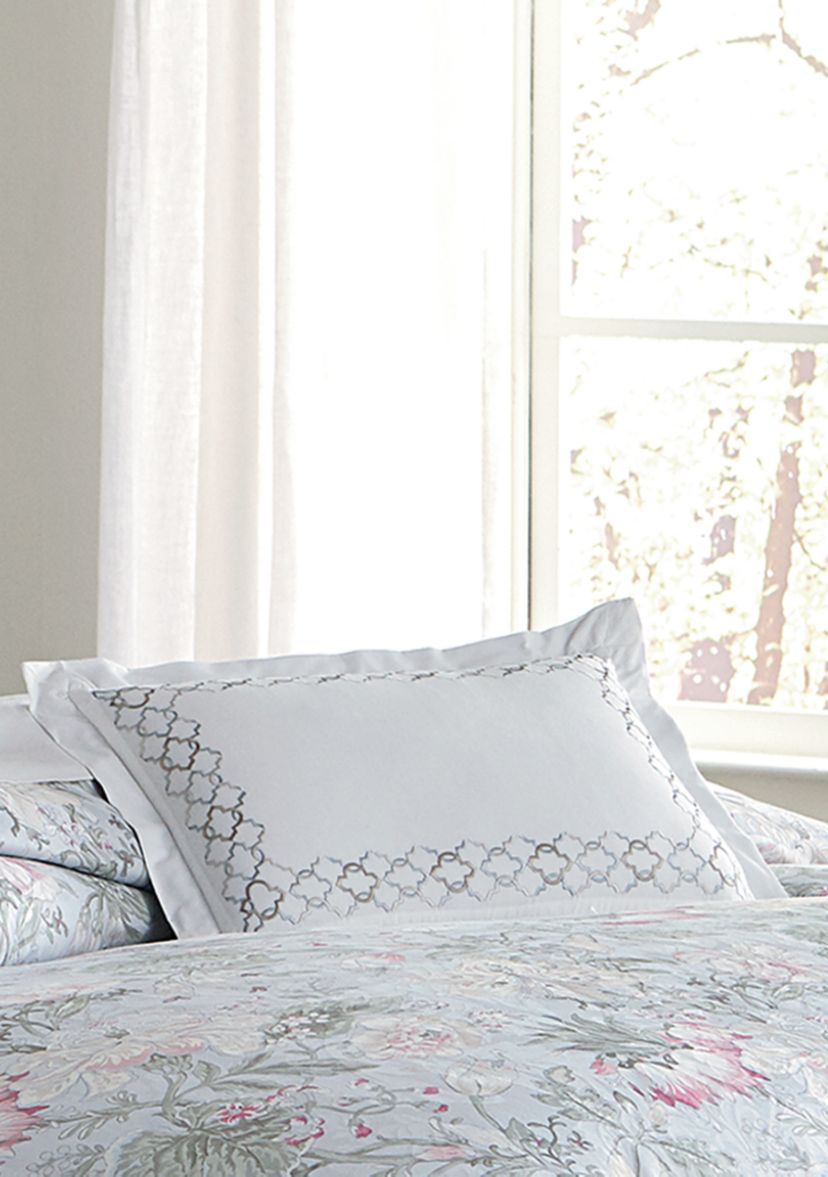 Tracery Oblong Embroidered Throw Pillow