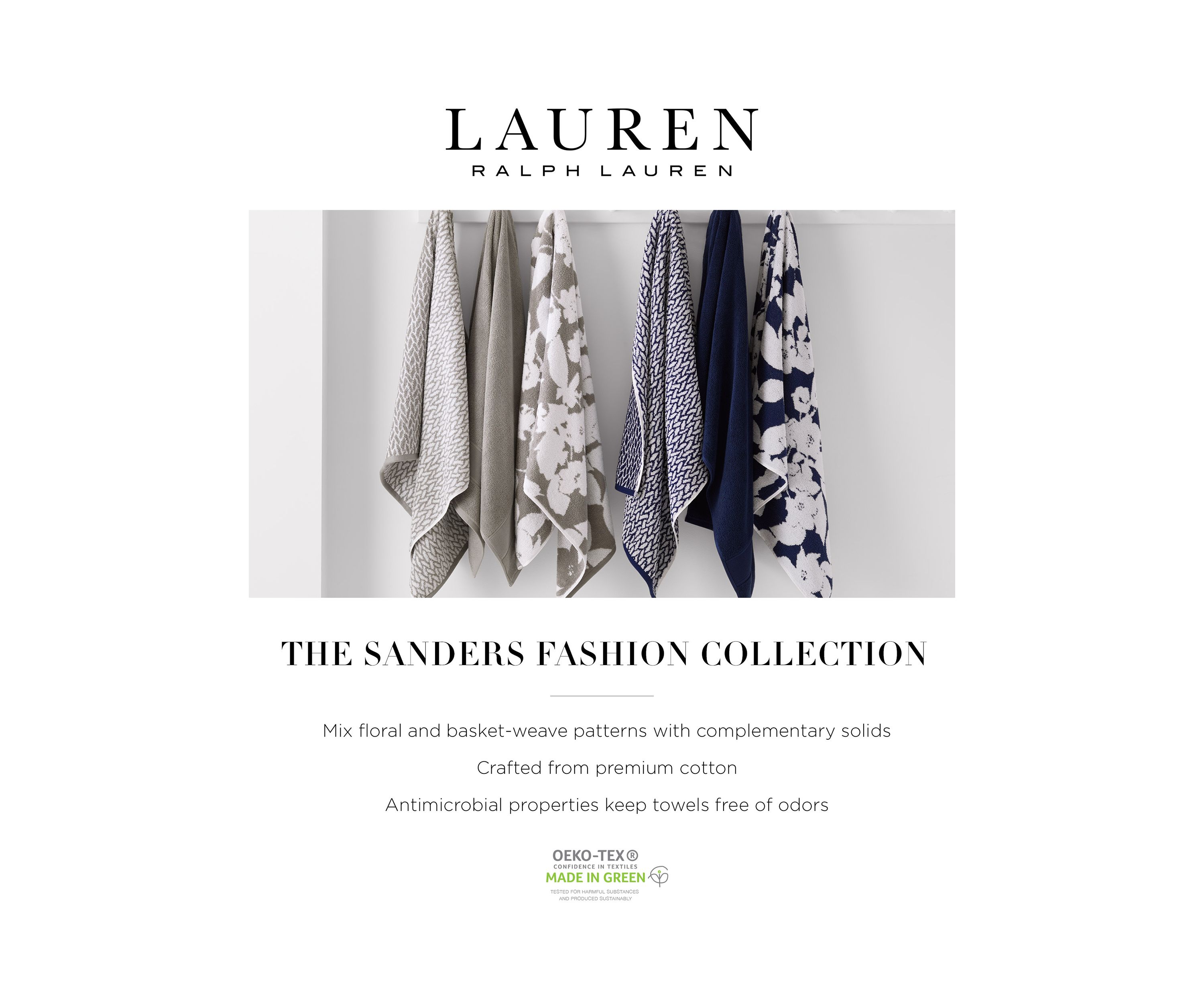 Sanders Antimicrobial Basket Weave Bath Towel Collection