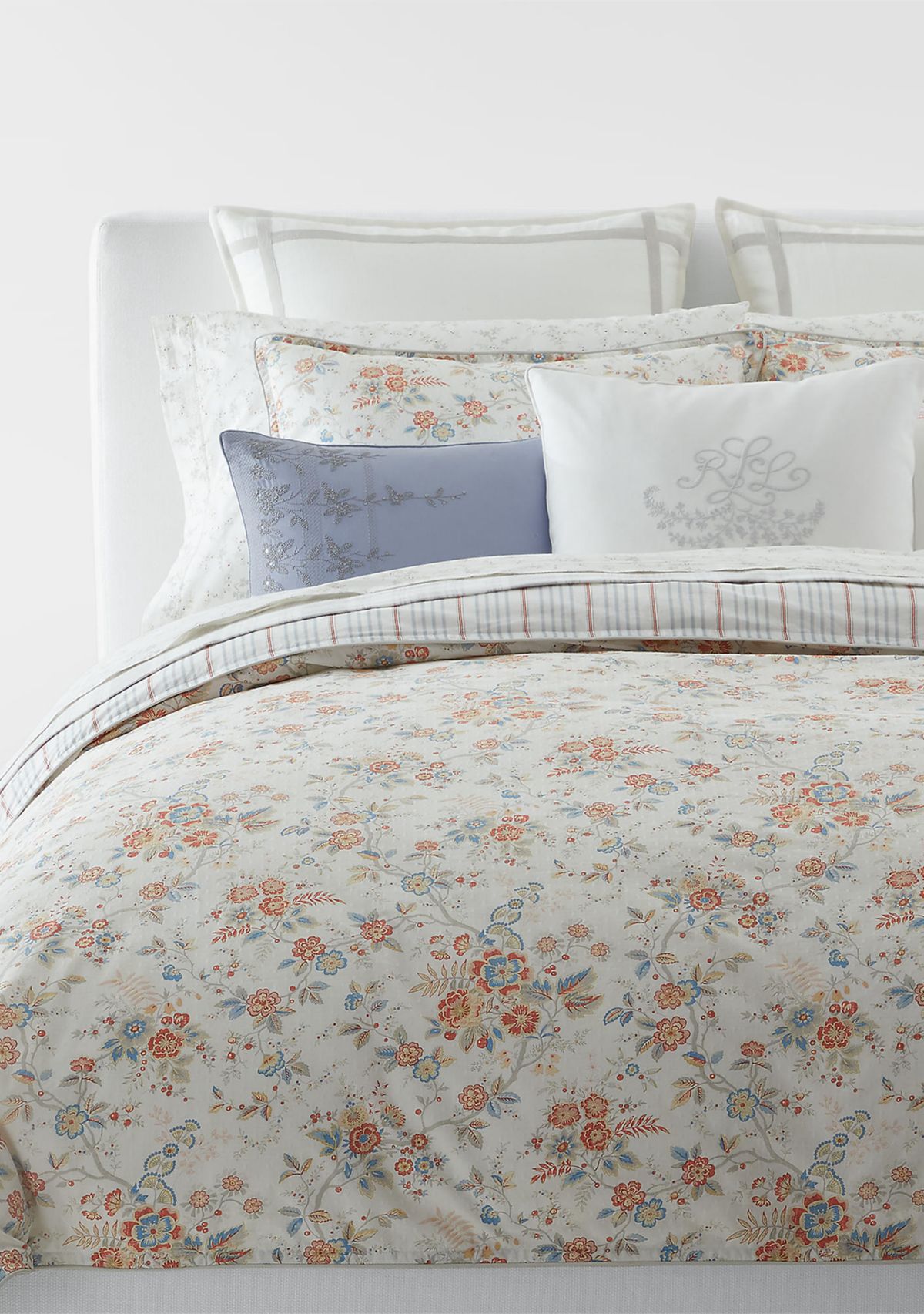 Carolyne Ticking-Stripe Bed Blanket