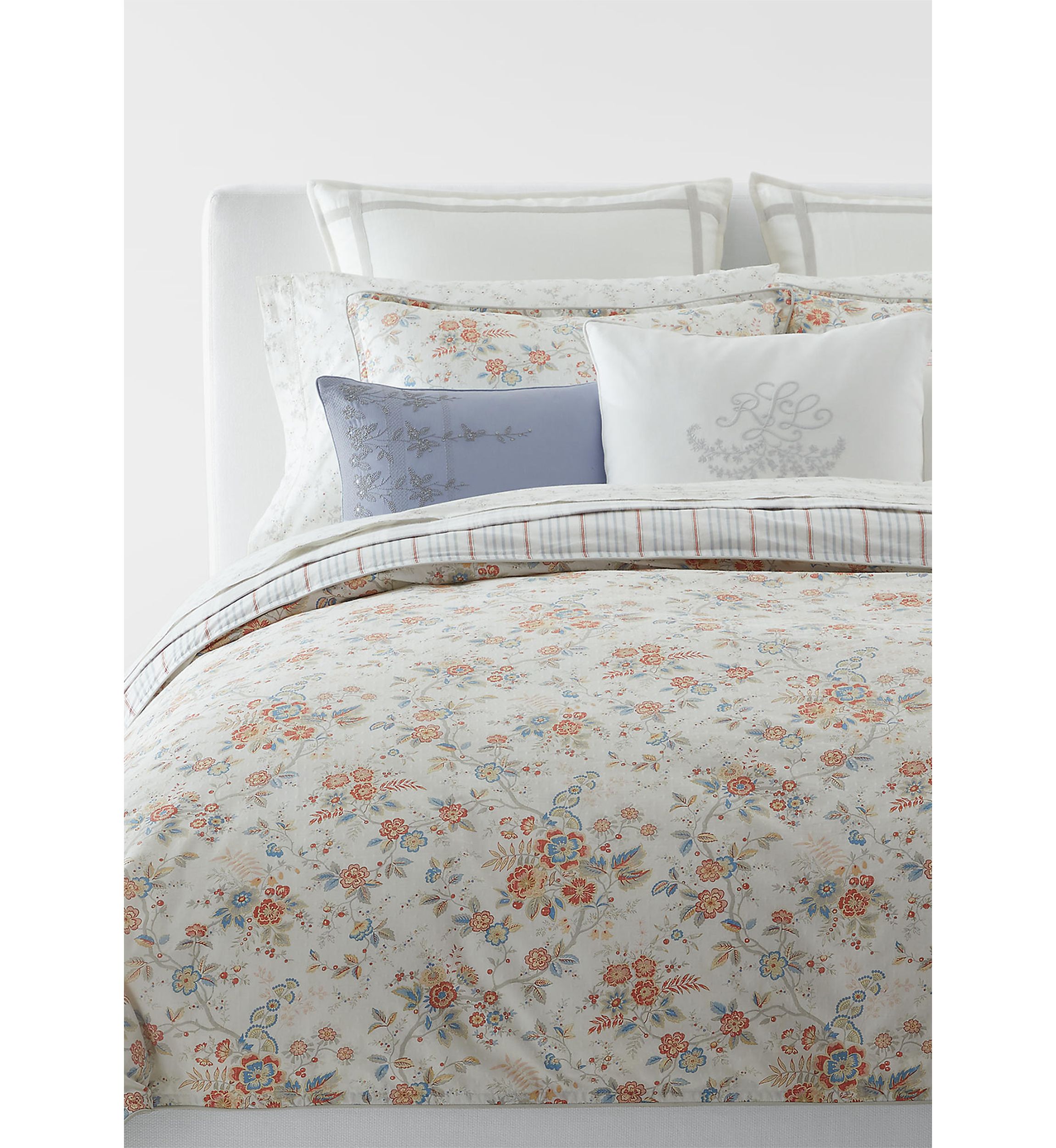 Carolyne Ticking-Stripe Bed Blanket