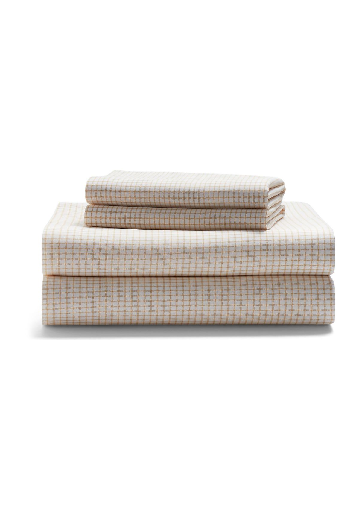 Sloane Cotton Percale Checked Sheet Set