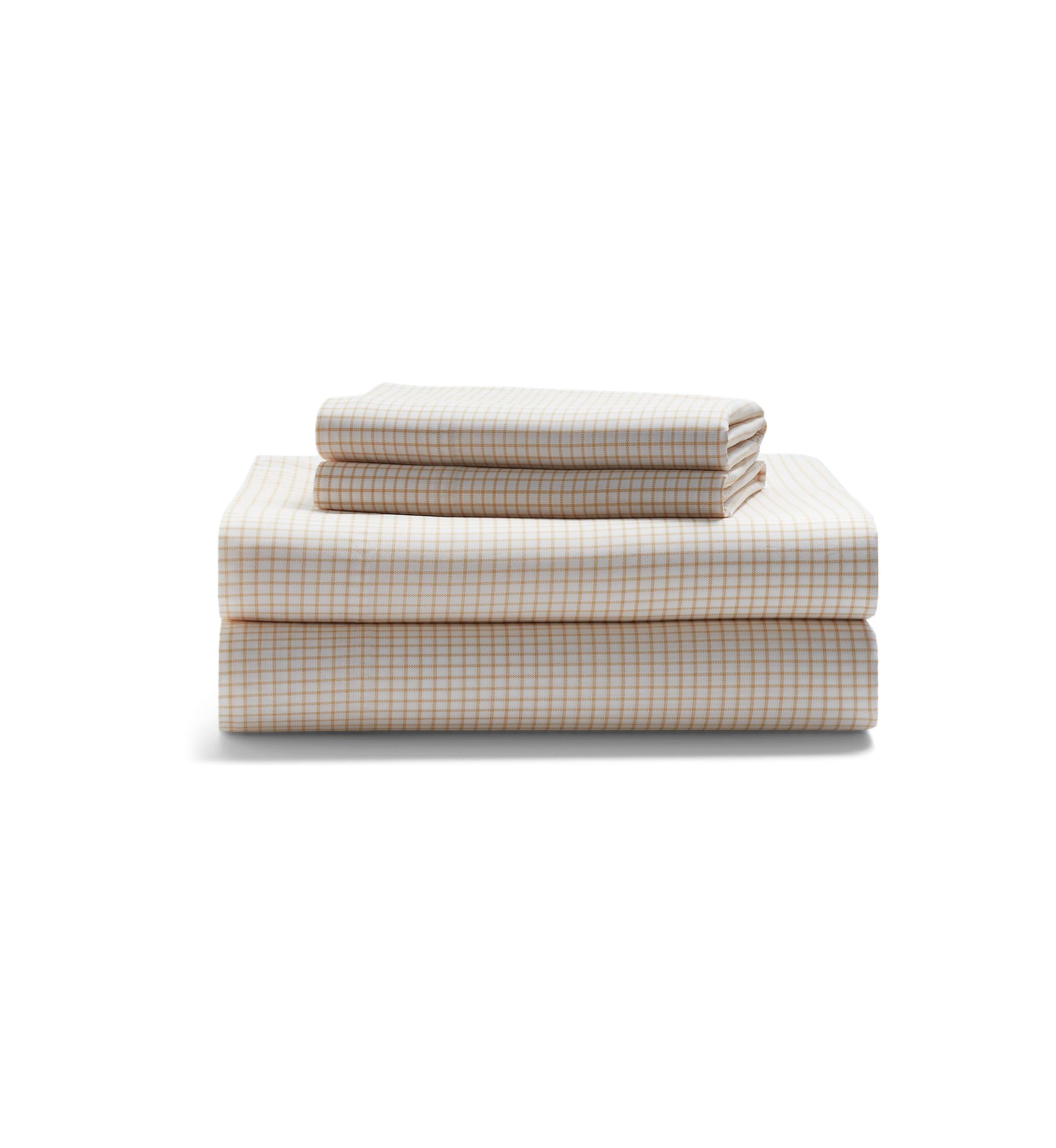 Sloane Cotton Percale Checked Sheet Set