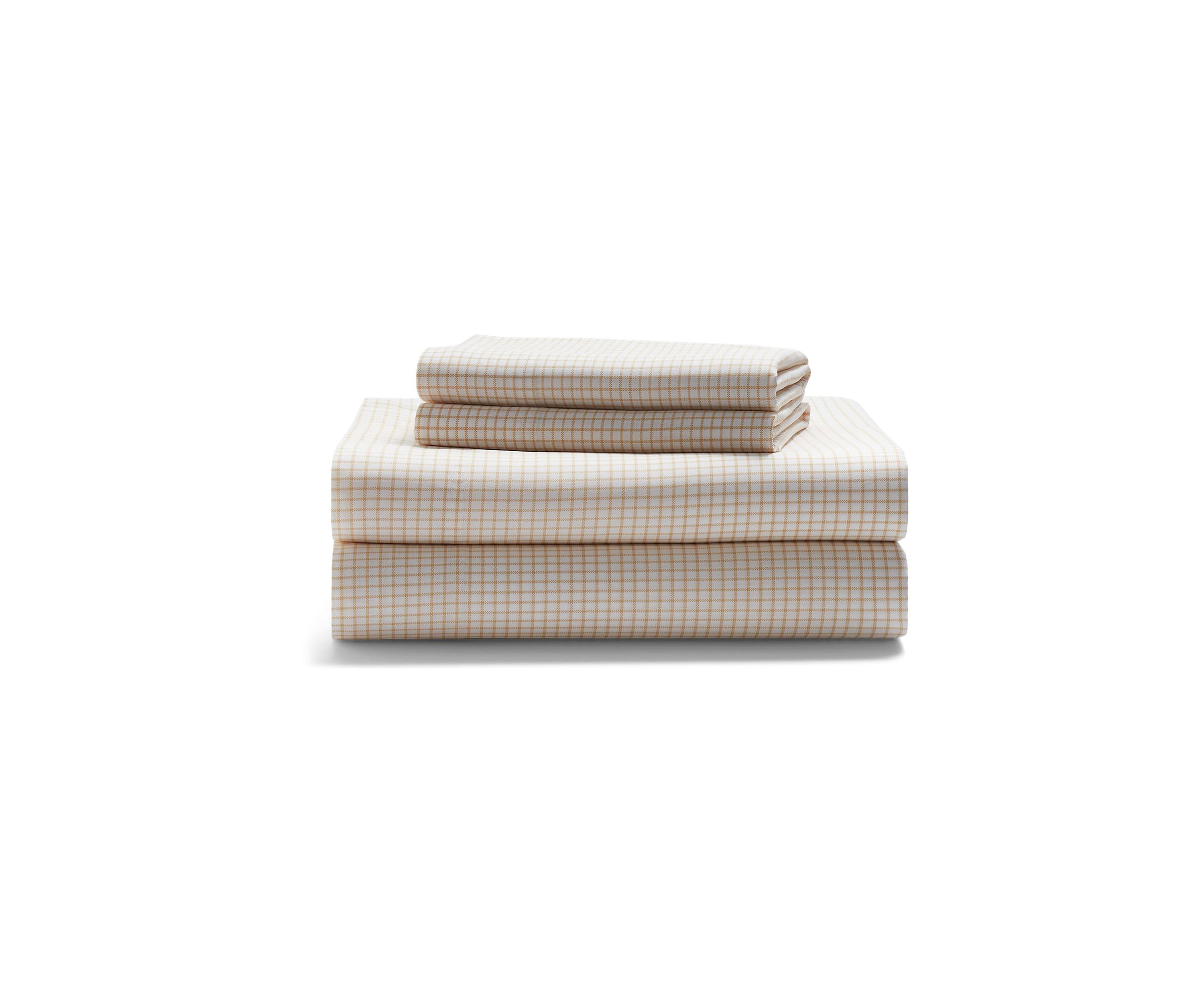 Sloane Cotton Percale Checked Sheet Set