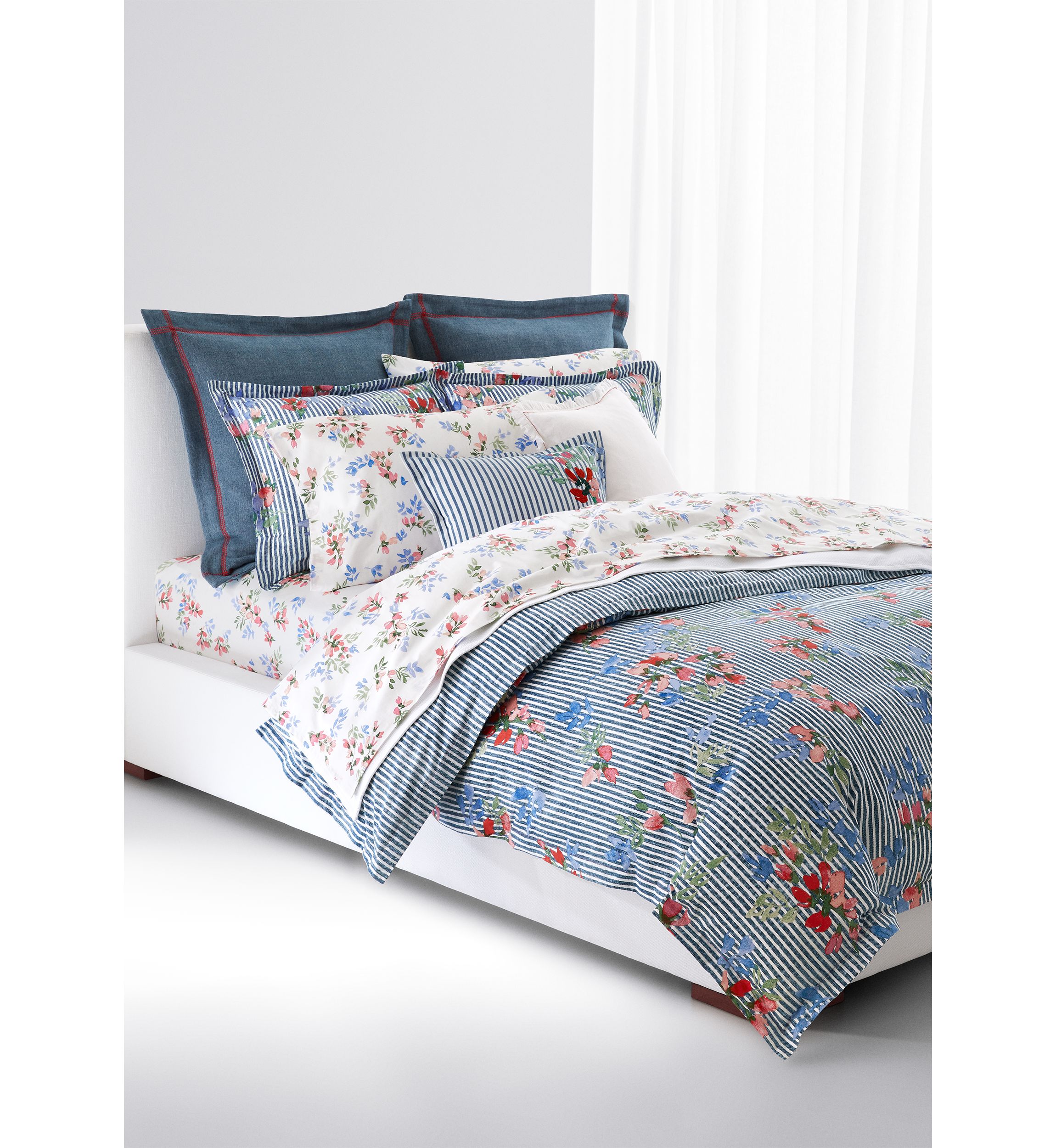 Maggie Floral Stripe Duvet Set
