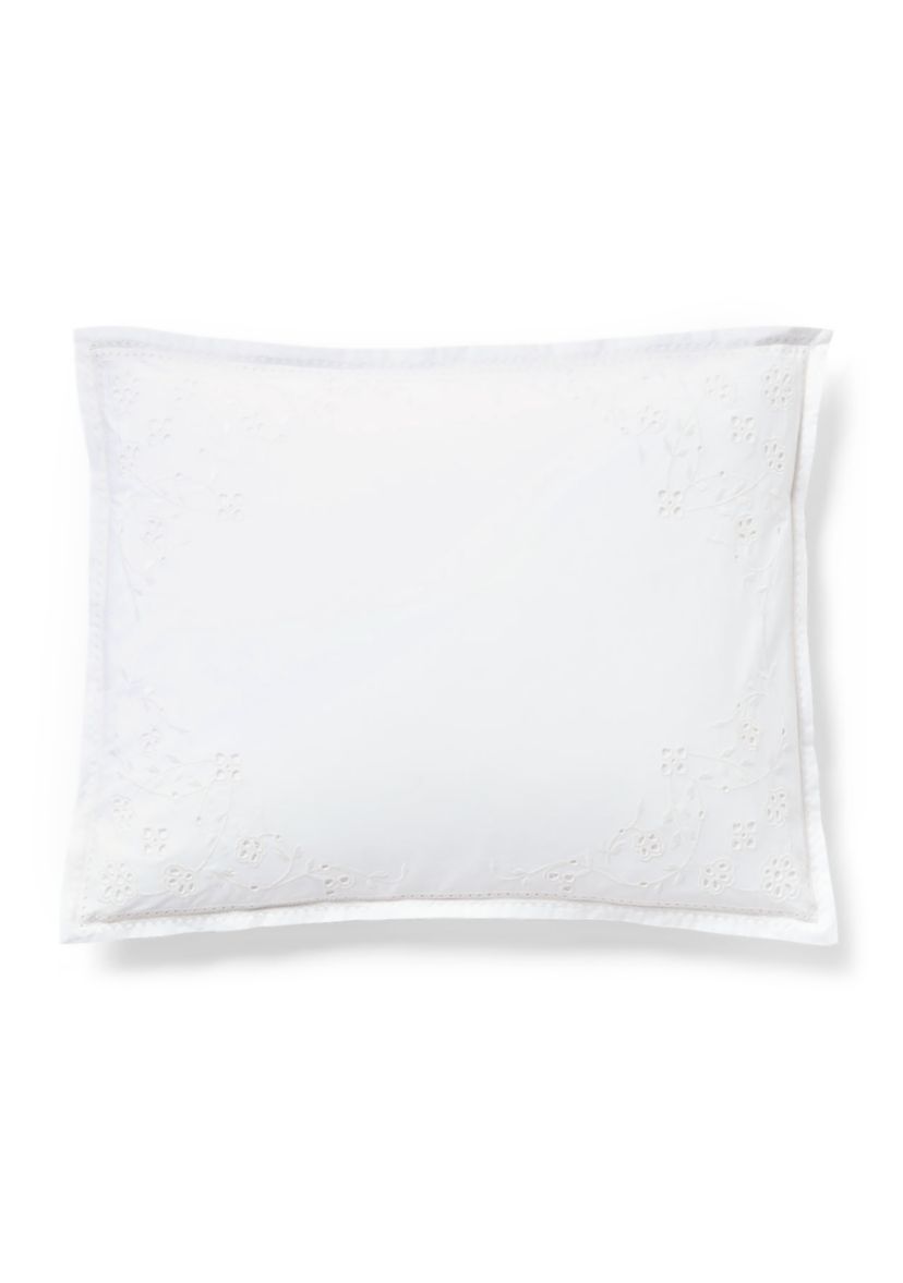 Marguerite Embroidery Throw Pillow