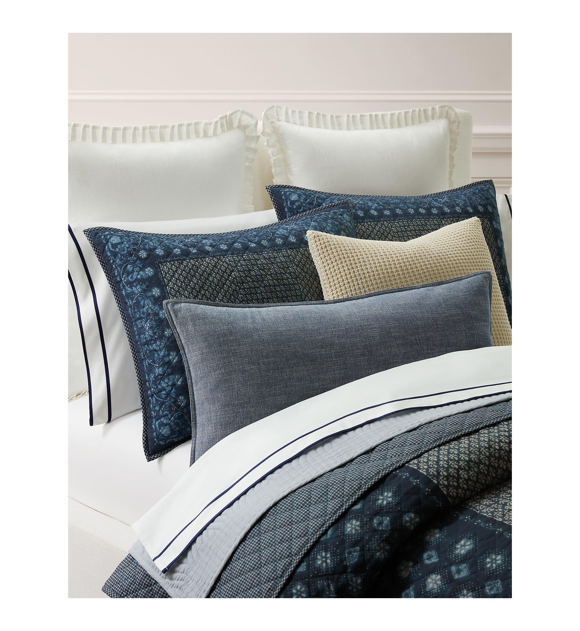 Becket Diamond-Stitched Cotton Sham