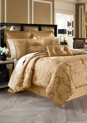 Five queens court beaumont champagne 4 piece luxury comforter set Xodqim6req1jum