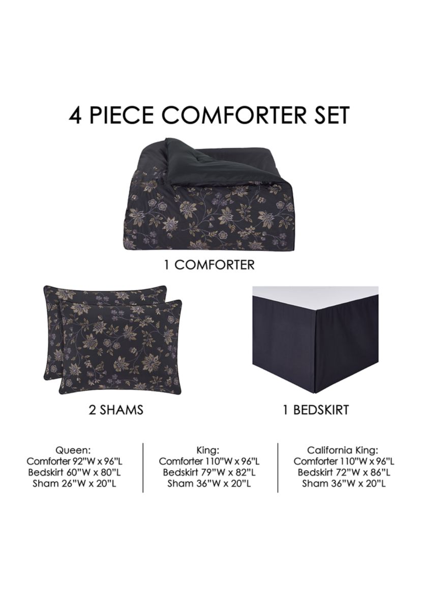  Delilah Indigo 4 Piece Comforter Set 
