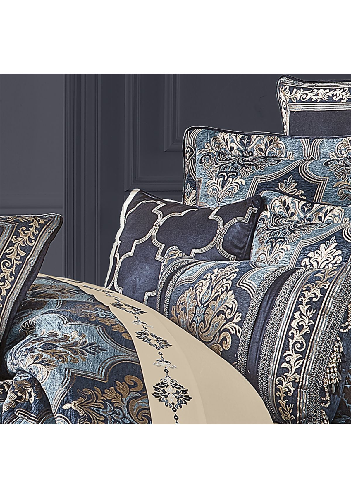 Middlebury 18" Square Embellished Decorative Throw Pillow