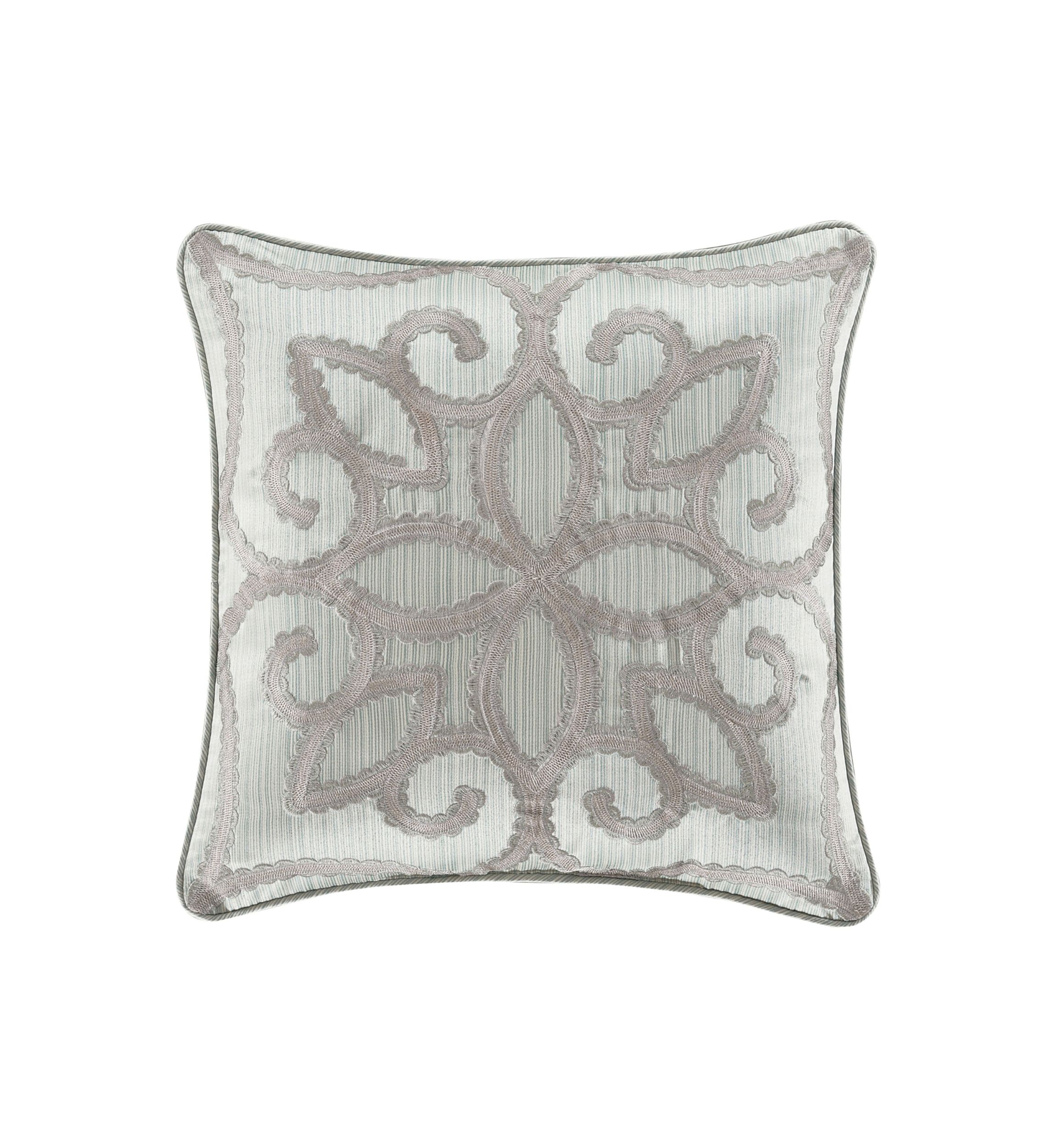 Nouveau 18" Square Embellished Decorative Throw Pillow
