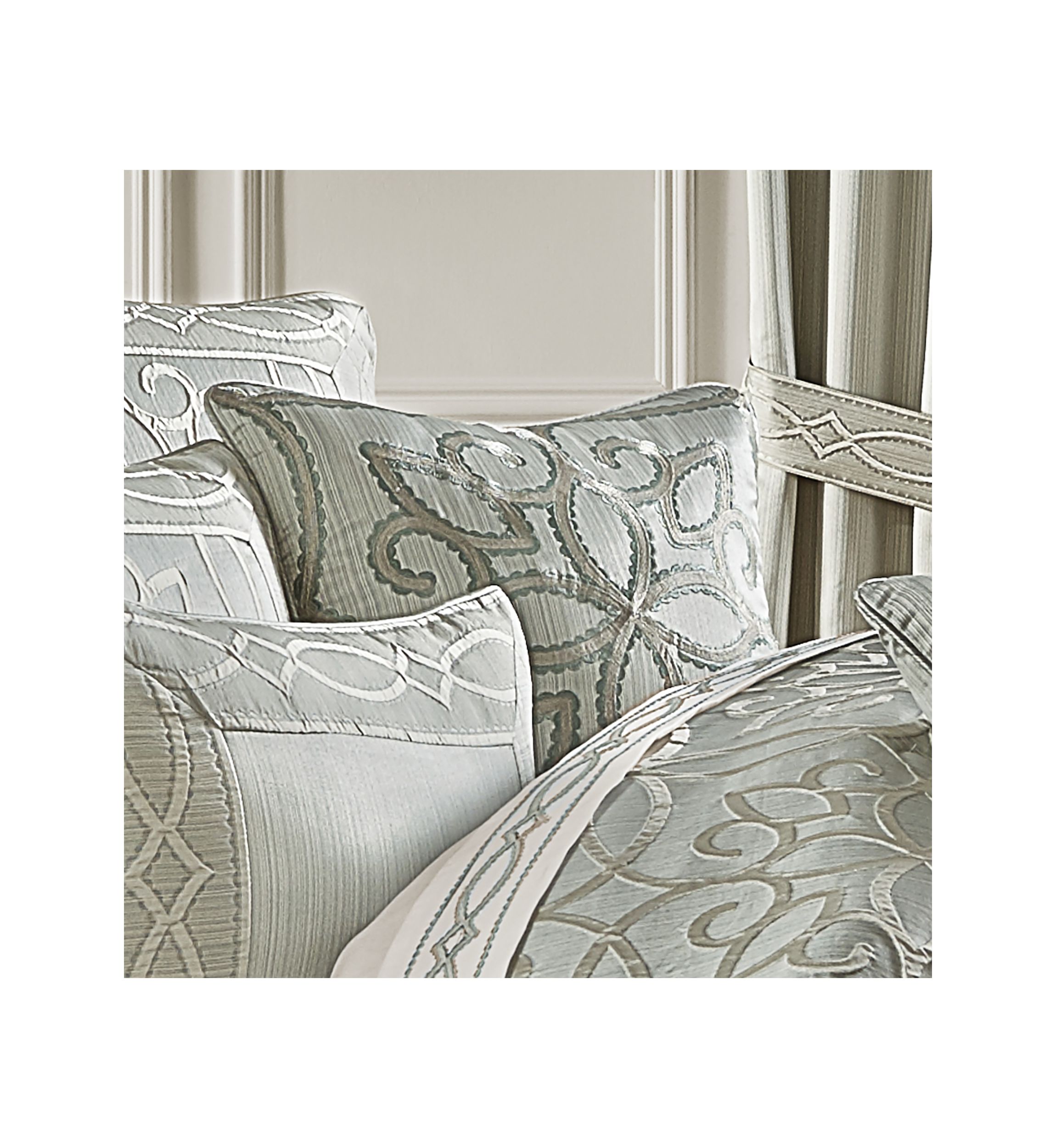 Nouveau 18" Square Embellished Decorative Throw Pillow