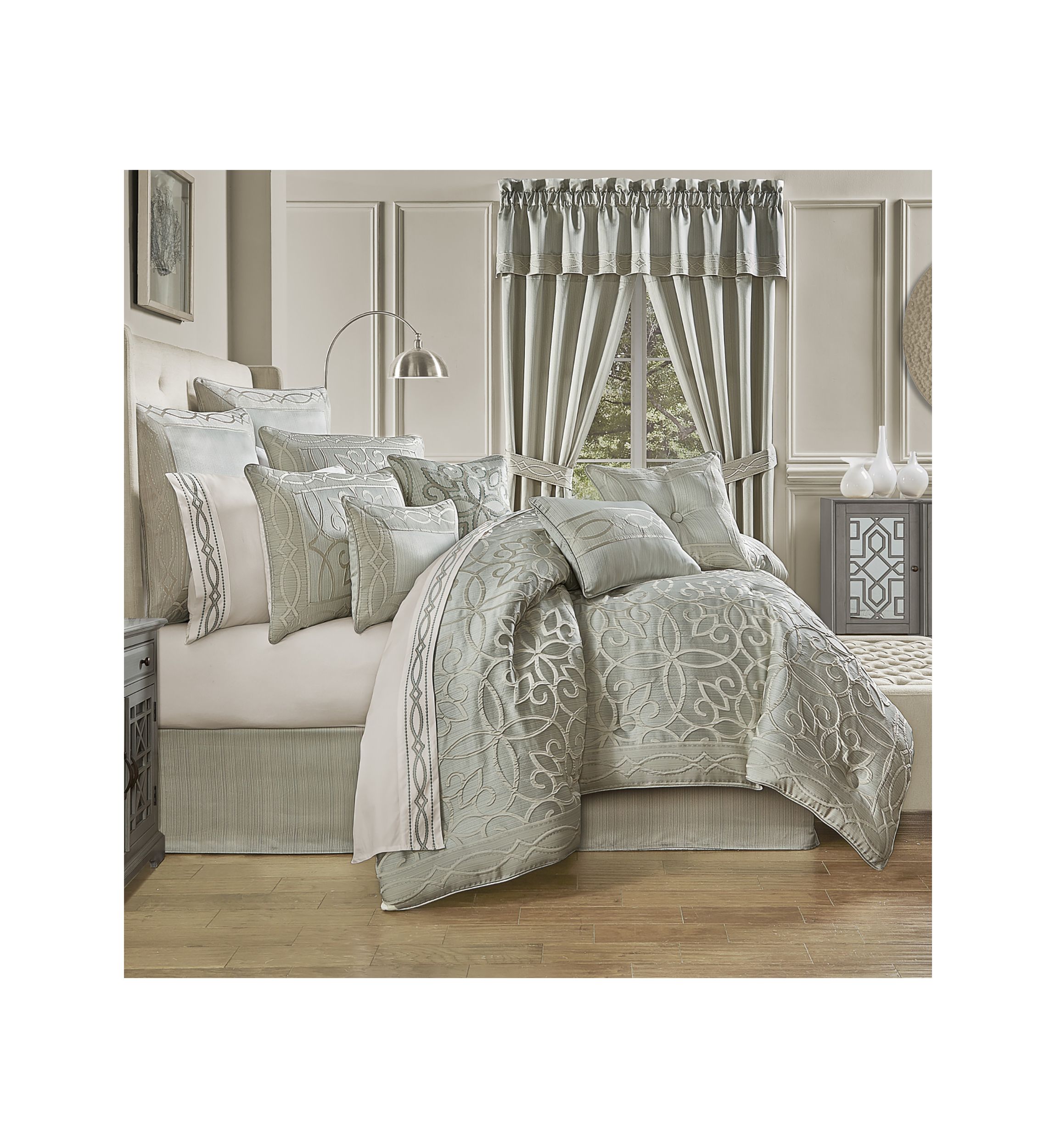 Nouveau 18" Square Embellished Decorative Throw Pillow