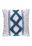 Serene Pillow Blue 18 Inch Square Decorative Throw Pillow