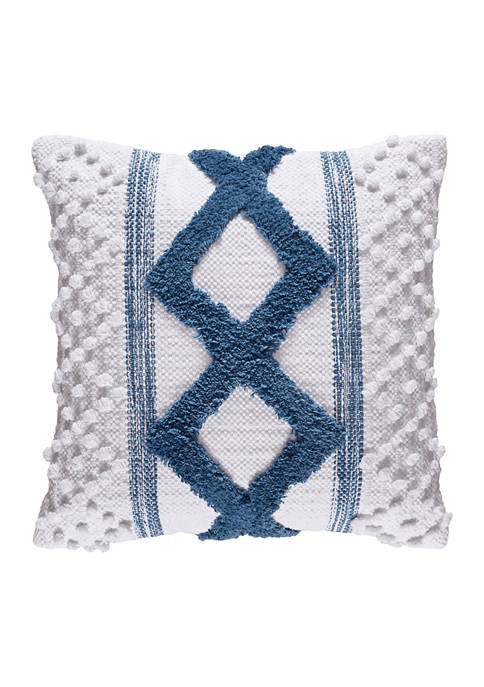Serene Pillow Blue 18 Inch Square Decorative Throw Pillow