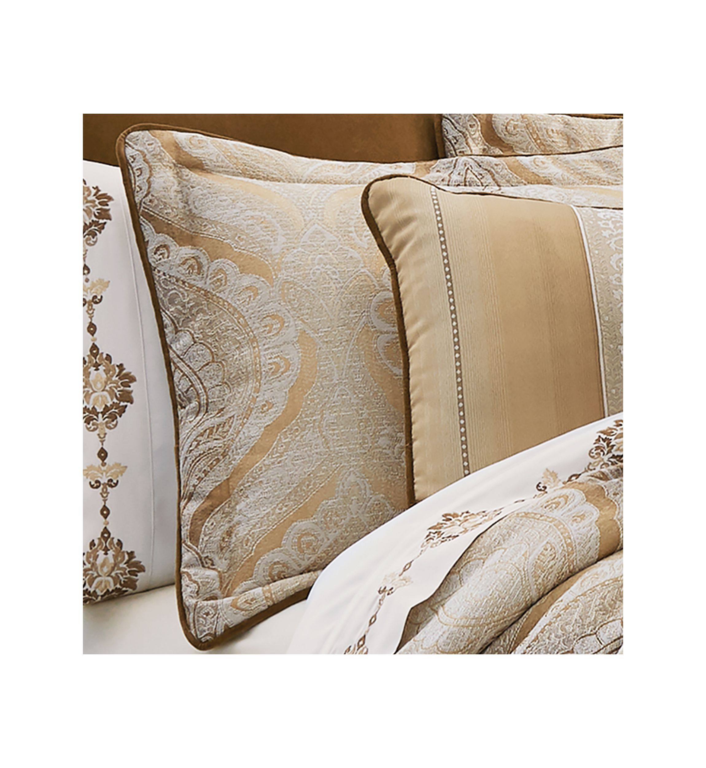 FA18 GIANNA GOLD Q CSET:Queen Comforter Set:GOLD