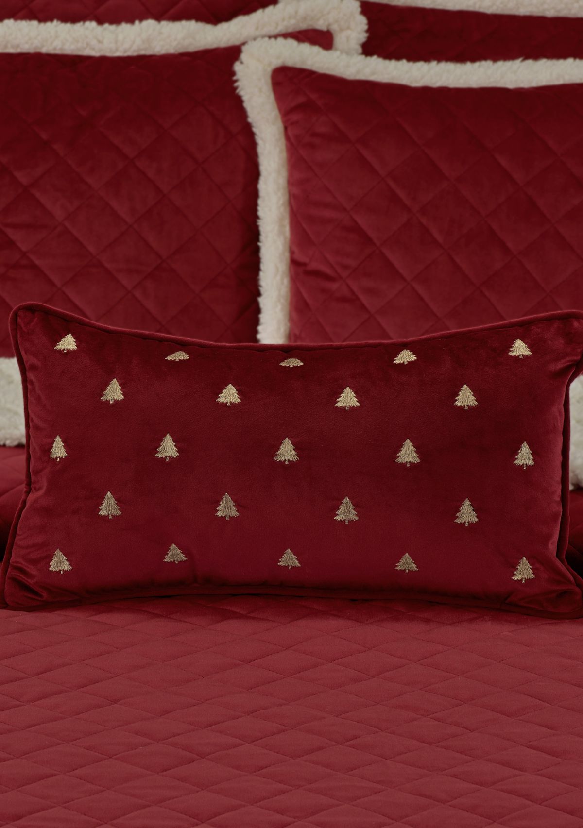 Christmas Tree Pillow Boudoir Embellished Decorative Throw Pillow