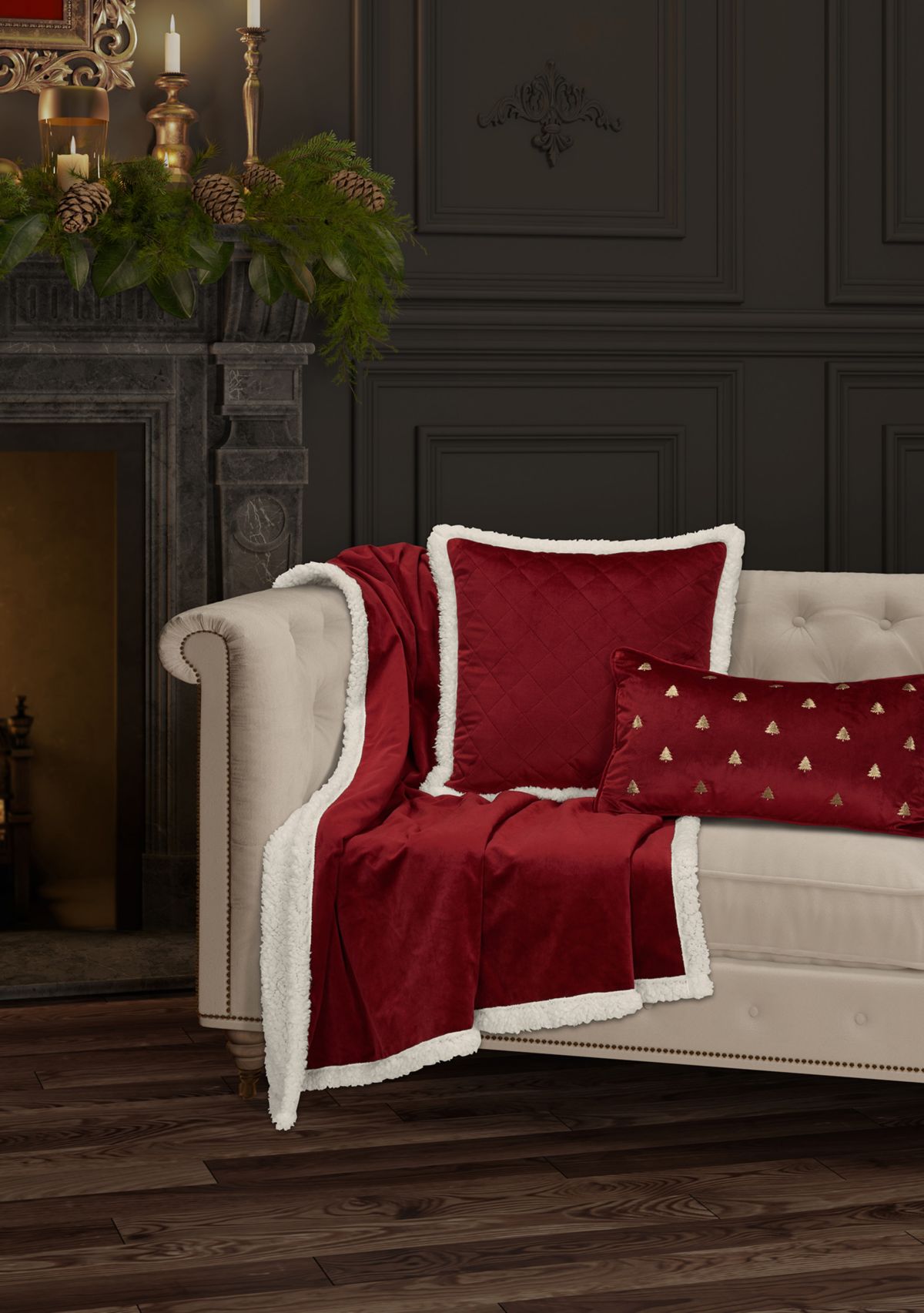 Christmas Tree Pillow Boudoir Embellished Decorative Throw Pillow