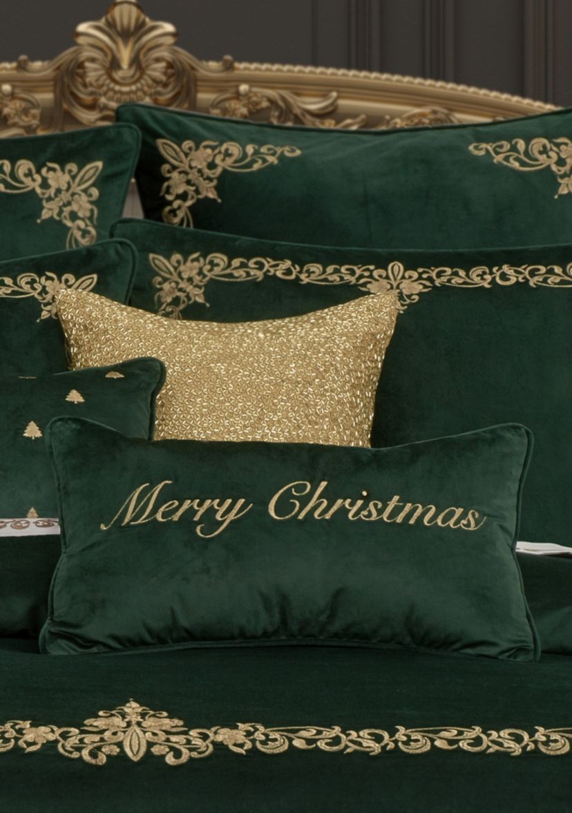 Merry Christmas Pillow Boudoir Embellished Decorative Throw Pillow