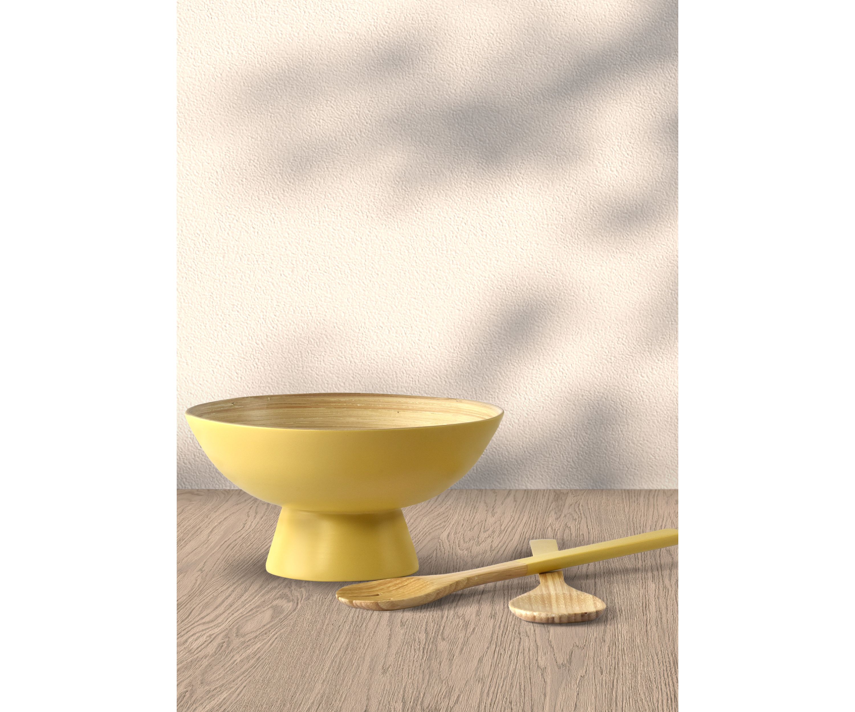 Tropics Bamboo Bowl And 2Pc. Utensil Set