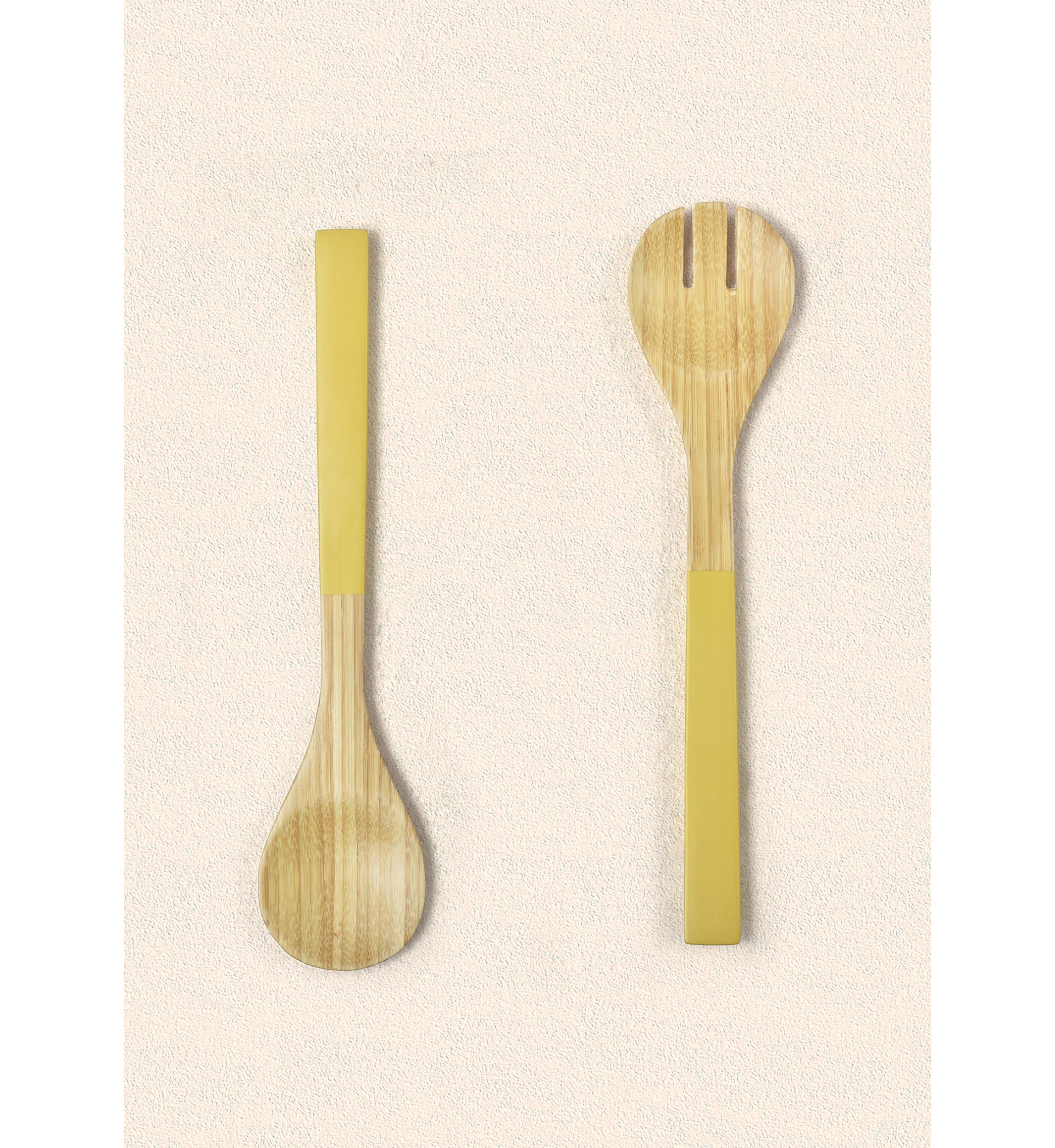 Tropics Bamboo Bowl And 2Pc. Utensil Set