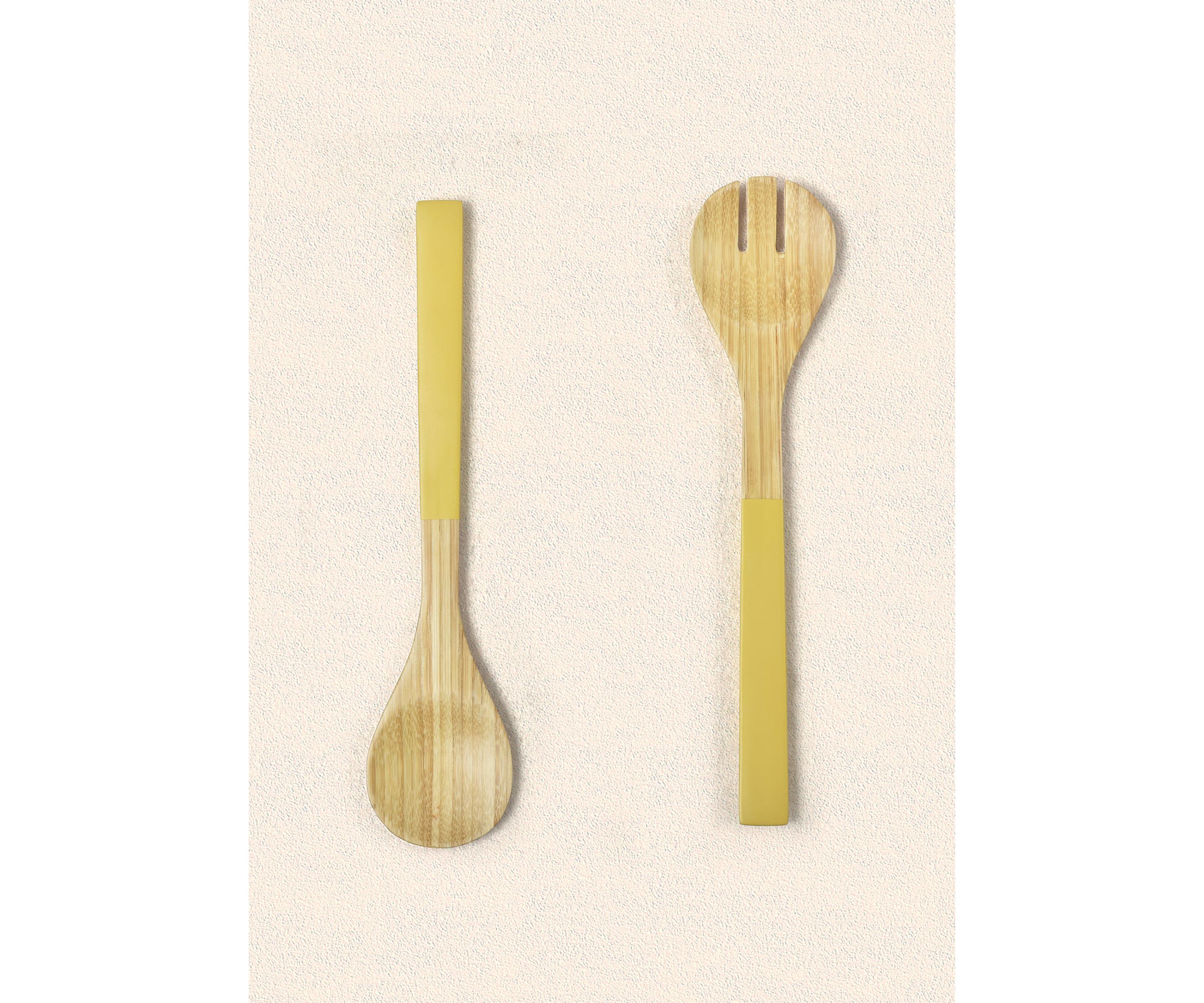 Tropics Bamboo Bowl And 2Pc. Utensil Set