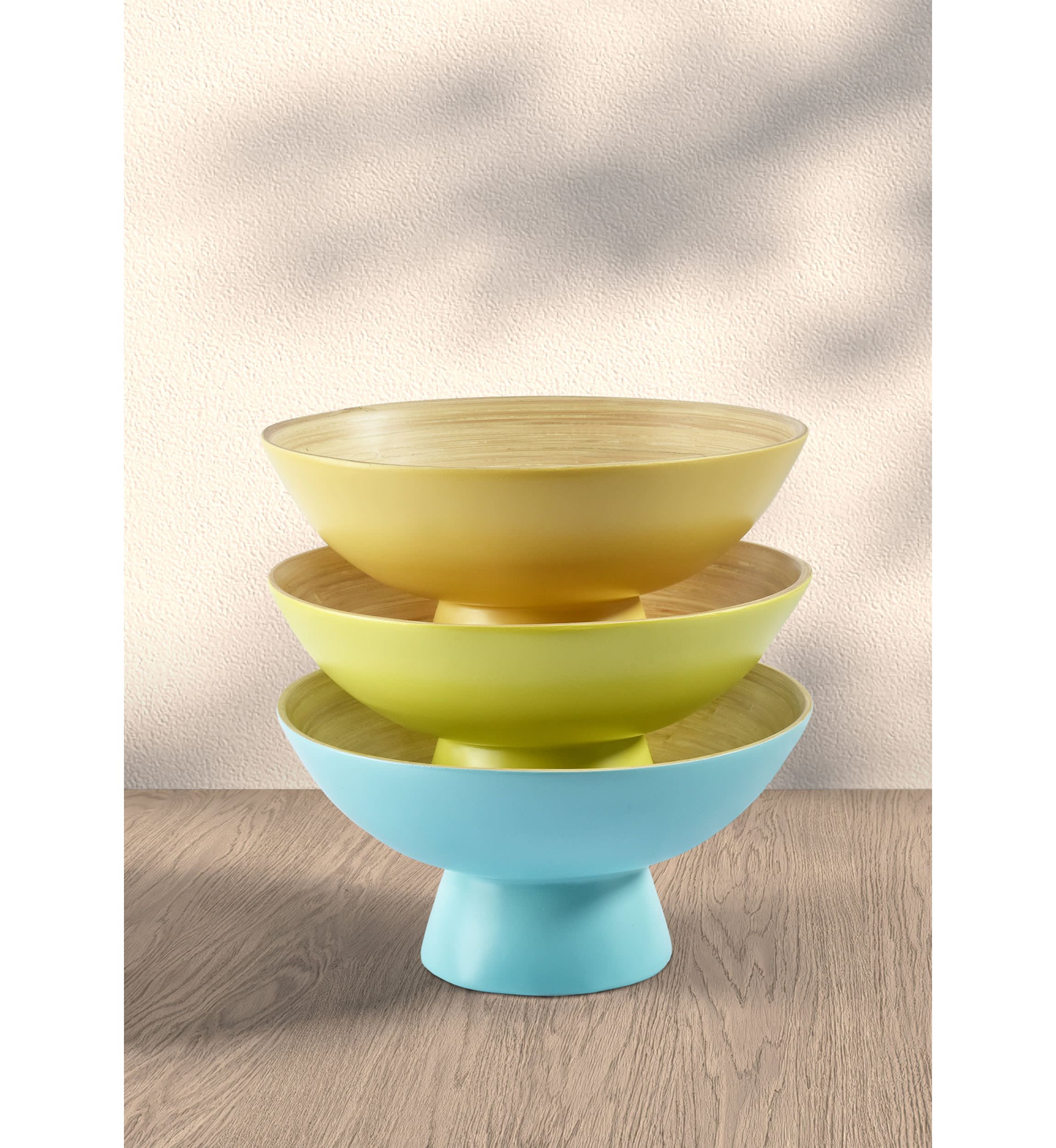 Tropics Bamboo Bowl And 2Pc. Utensil Set