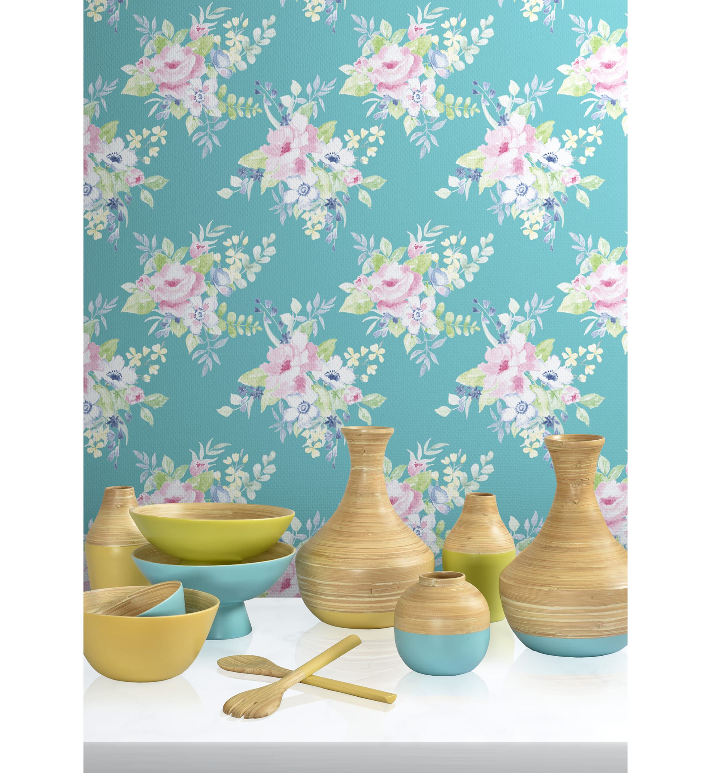 Tropics Bamboo Bowl And 2Pc. Utensil Set