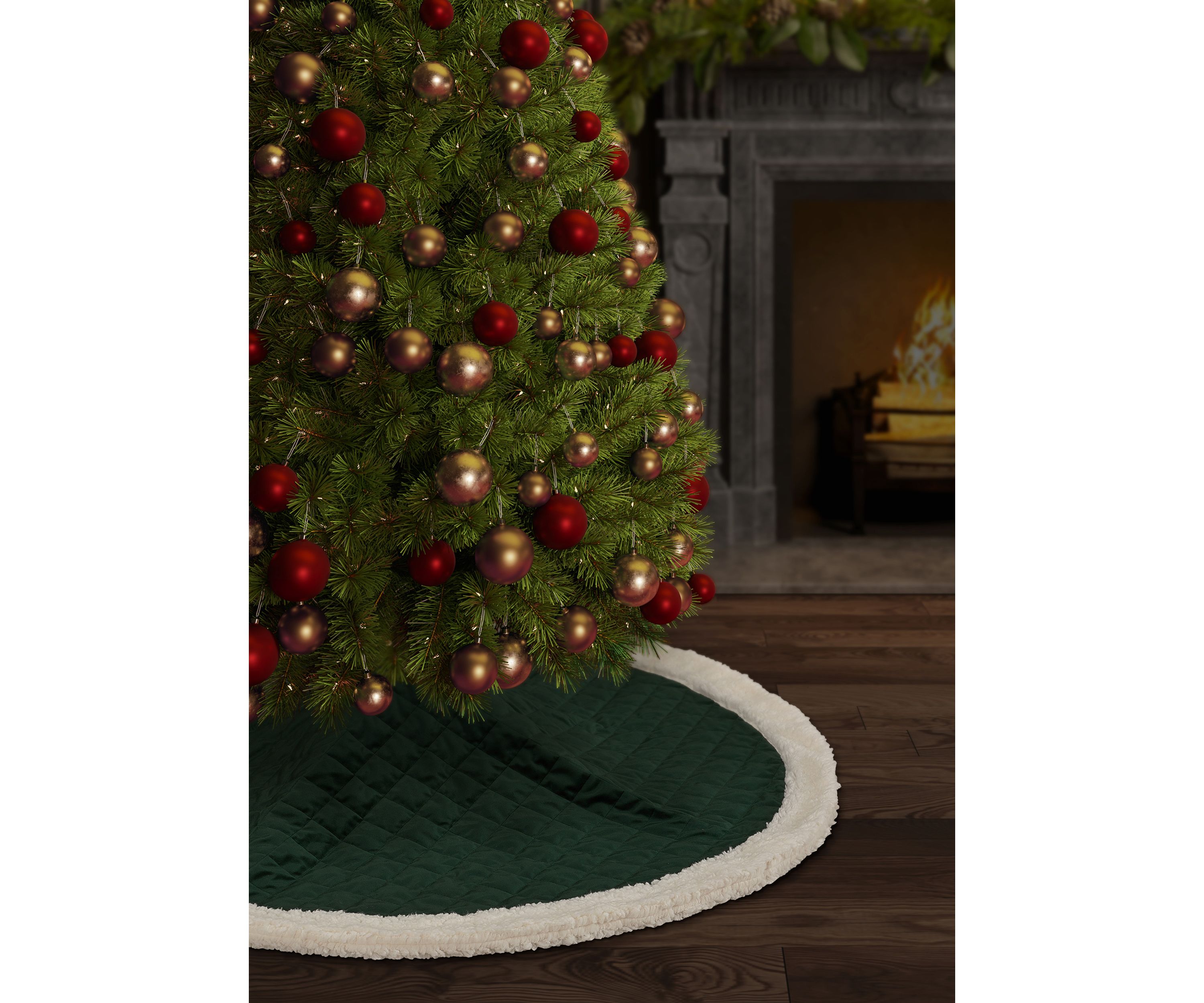Casey Sherpa Quilted Christmas Tree Skirt