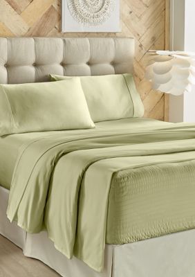 J. Queen New York Royal Fit 300TC 100% Cotton 4pc. Sheet Set, Sage -  0193842100844