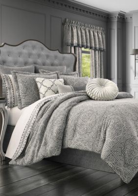 J Queen New York Matteo Charcoal 4 Piece Comforter Set Belk
