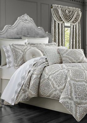 J Queen New York Eleanora Silver 4 Piece Comforter Set Belk