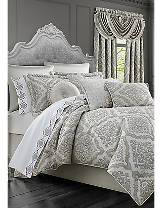 J Queen New York Eleanora Silver 4 Piece Comforter Set Belk