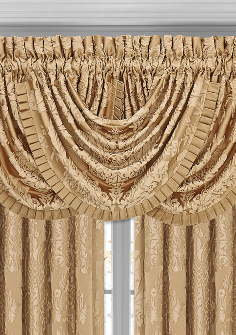 Five Queens Court Colonial Gold Window Waterfall Valance