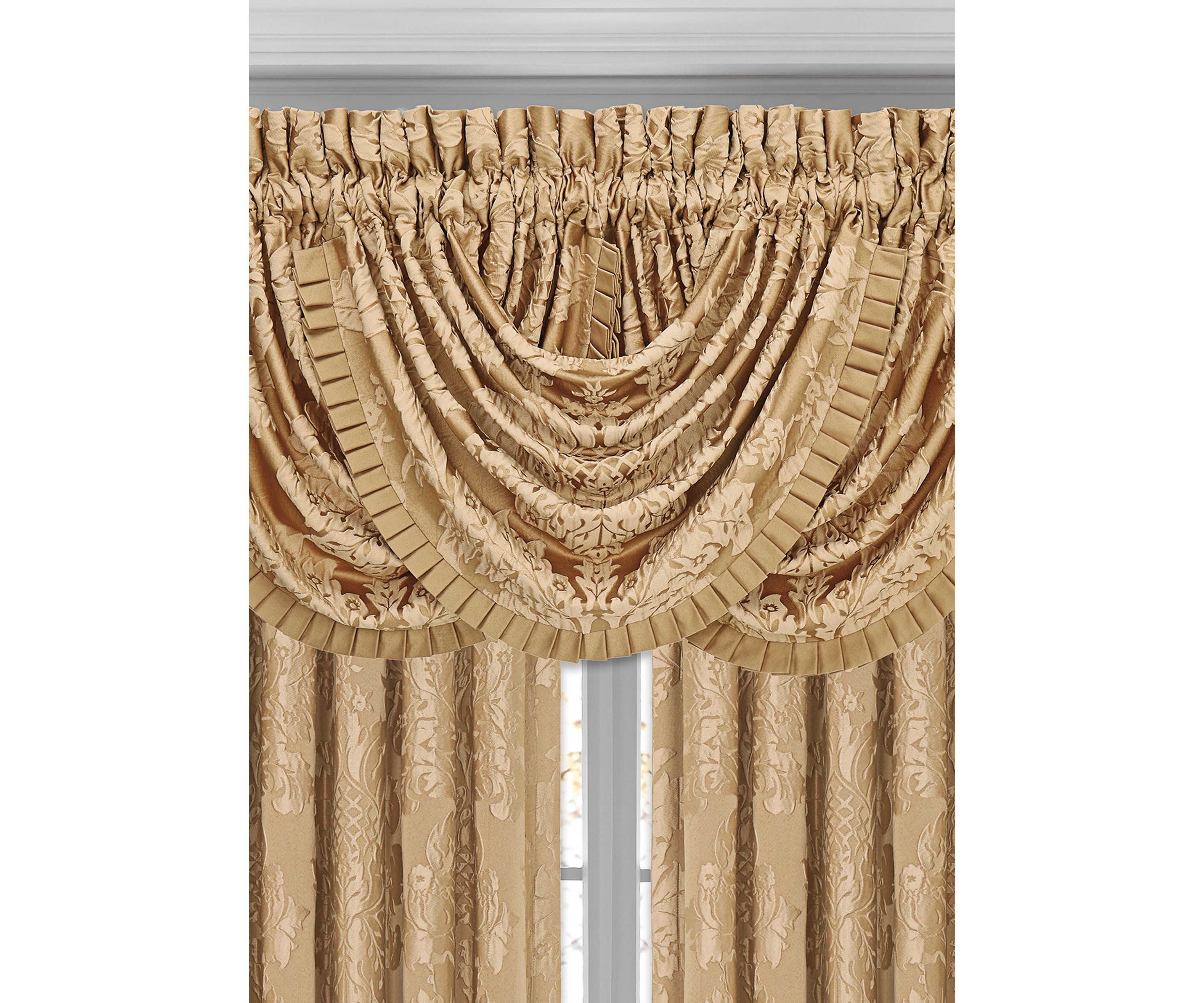 Colonial Gold Window Waterfall Valance