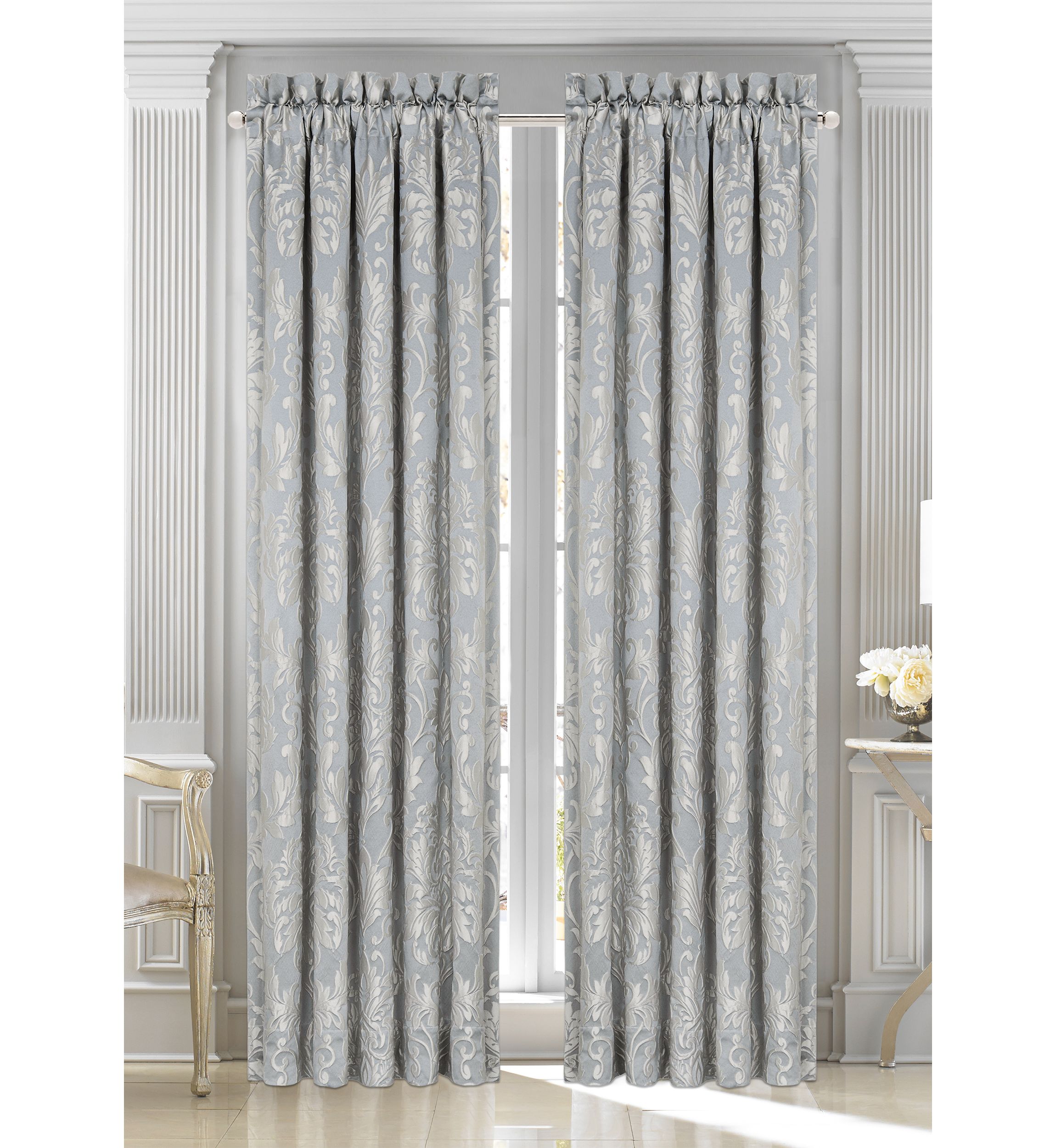 Faith French Blue 84 Inch Window Panel Pair