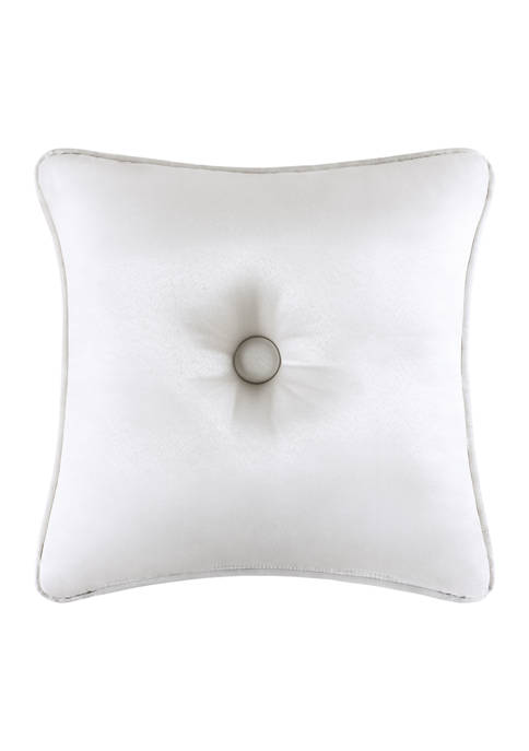 Mackay White 16 Inch Square Decorative Throw Pillow