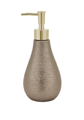 NEW J.QUEEN METALLIC PALE GOLD CHAMPAGNE CERAMIC SOAP DISPENSER 