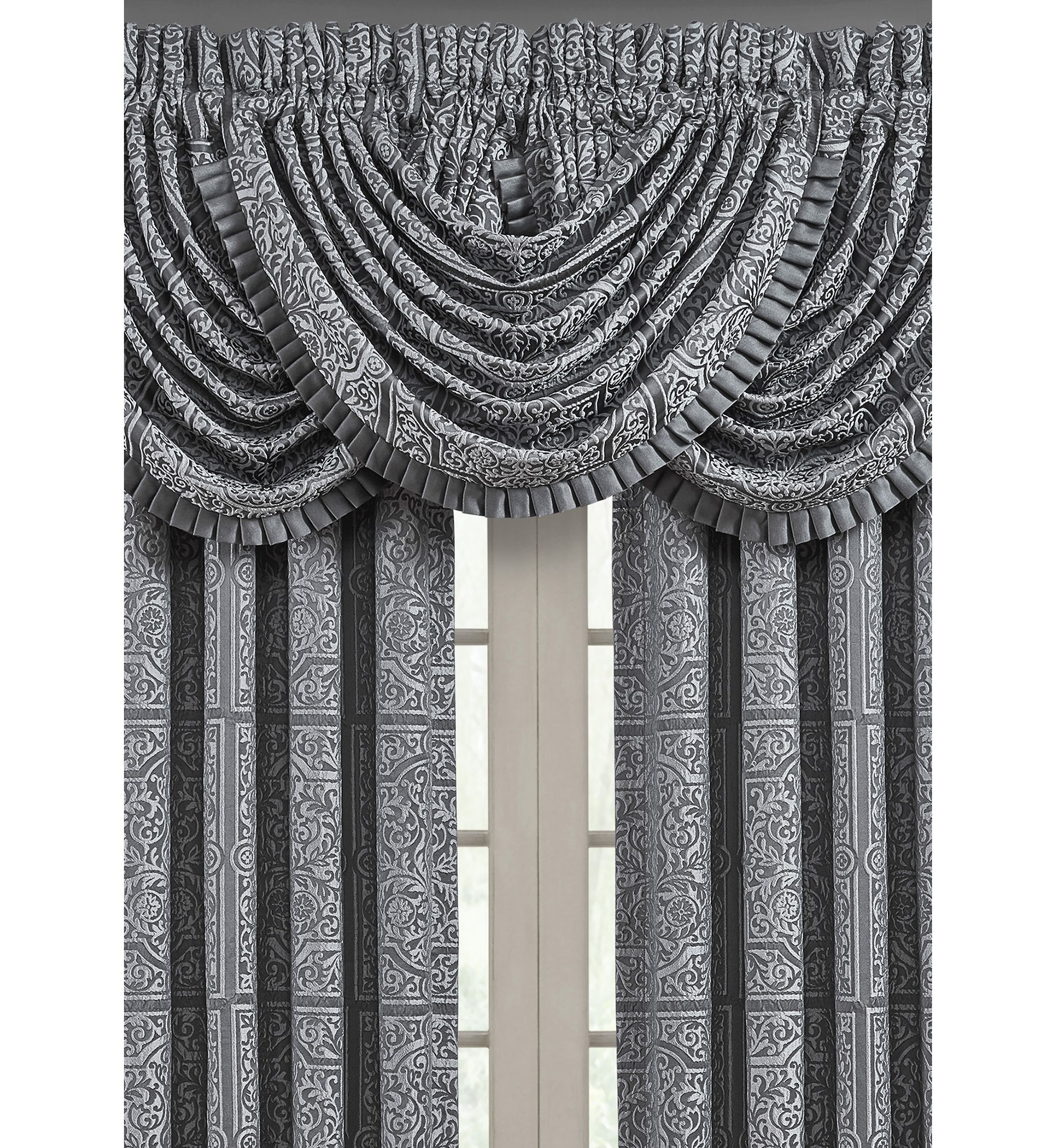 Rigoletto Charcoal Waterfall Valance